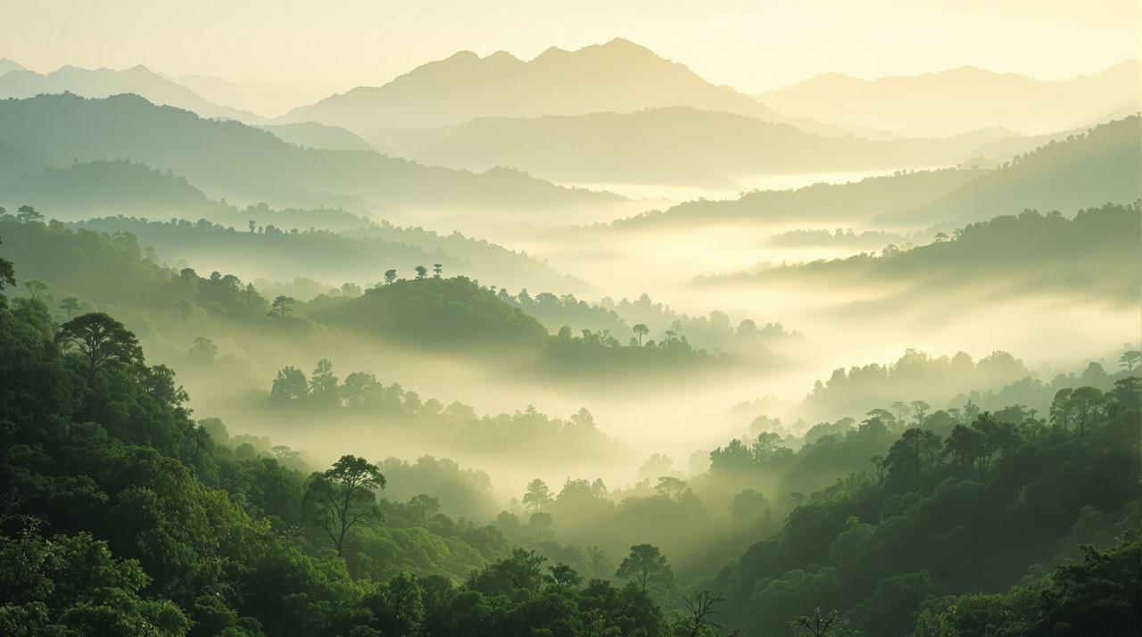 撸撸视频 - 溪谷清晨：第一缕阳光穿过竹林